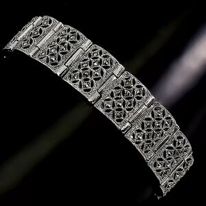 925 Sterling Silver Bracelet with Natural Marcasite.
